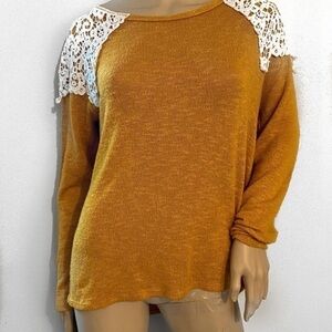 Moa Moa lace knit sweater size L